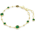 Pulseira Delicada de Esmeralda | Ouro
