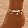 Conjunto de Tornozeleiras em Camadas Coastal Charm com 3 Peças | Ouro