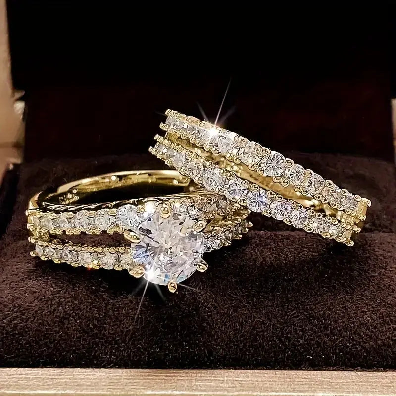 Conjunto de Anéis Radiância Eterna | Ouro