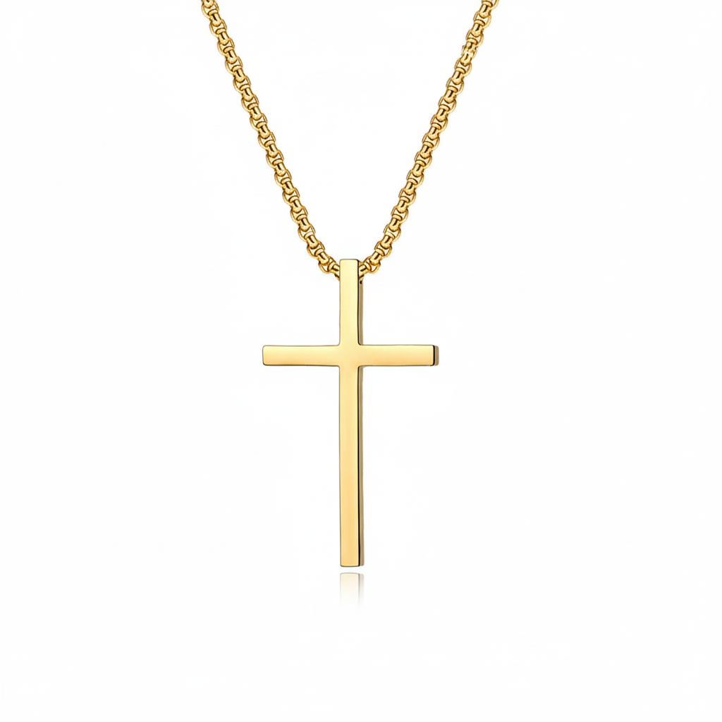 Colar Cruz Bezel | Ouro