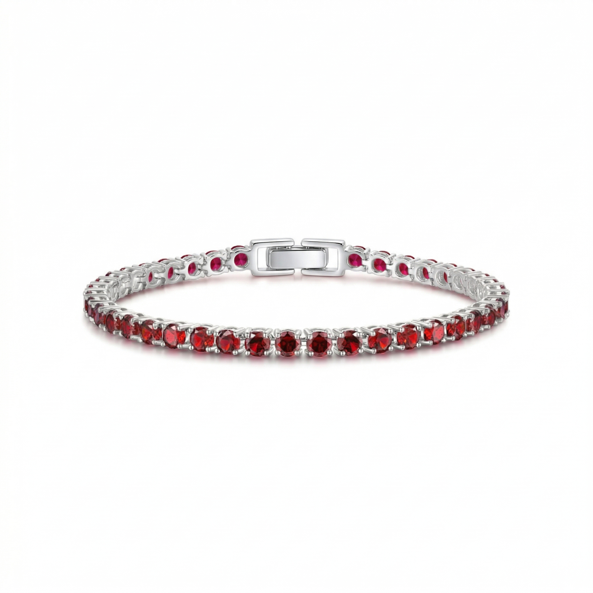 Pulseira Riviera de Rubi | Ouro Branco