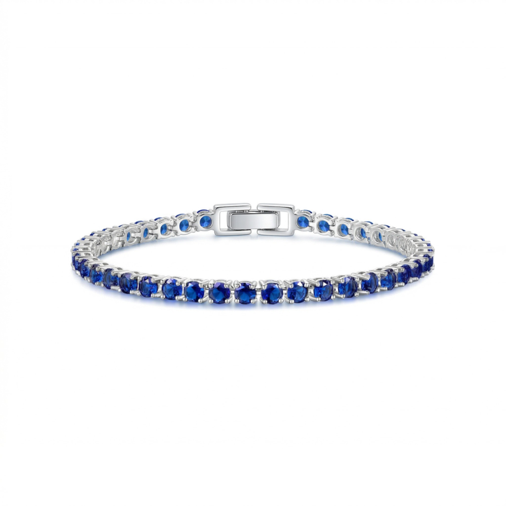 Pulseira Riviera de Safira | Ouro Branco