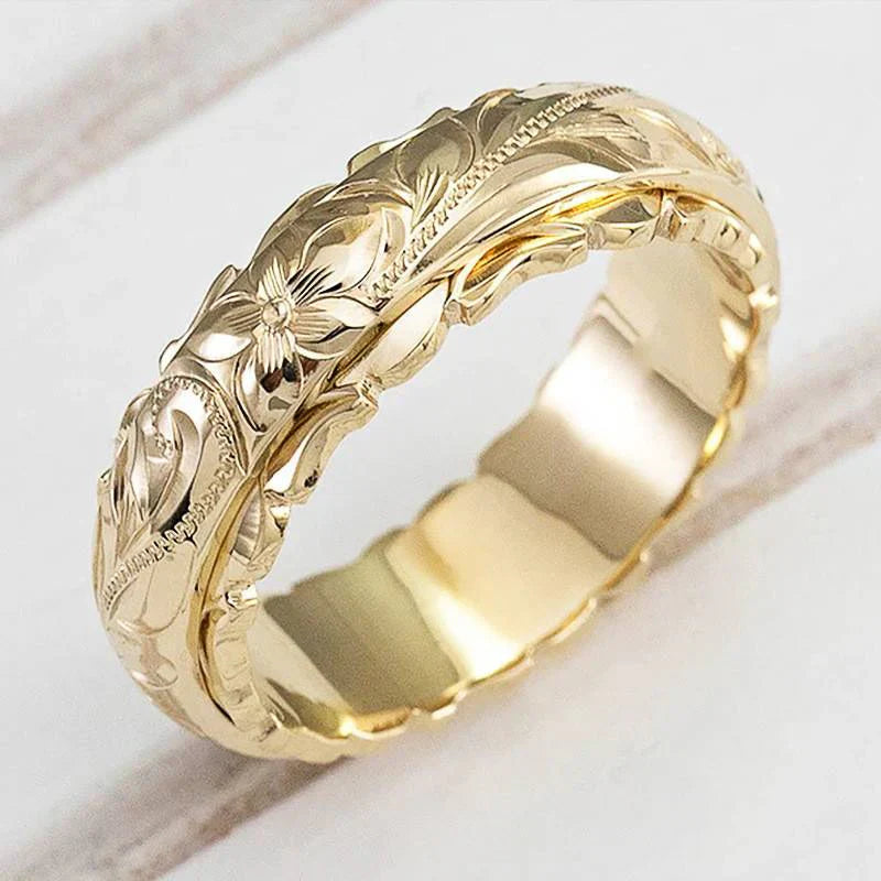 Anel Flor Vintage Dourado | Ouro
